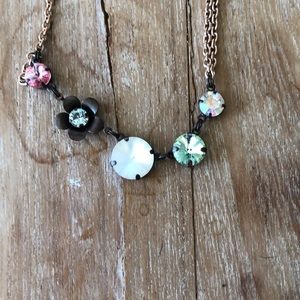 Sabika rose metal necklace